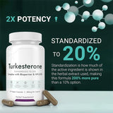 Turkesterone 500mg | Standardized to 20% with Bioperine & HP-CD | Natural Muscle, Strength & Performance Supplement | 3rd Party Tested | Organic Wellness Hub