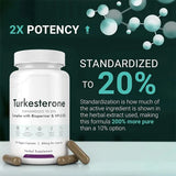 3-Pack Turkesterone 500mg Standardized to 20% | Bioperine & HP-β-CD | Natural Muscle, Strength & Recovery | Lab Tested | Organic Wellness Hub