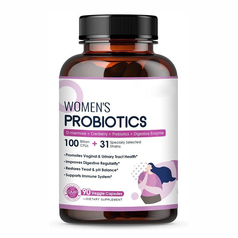 Women's Probiotics 100 Billion CFU | 31 Strains + D-Mannose + Cranberry + Prebiotics & Digestive Enzyme | Vaginal, UTI & Gut Health | 90 Veggie Capsules - Organic Wellness Hub