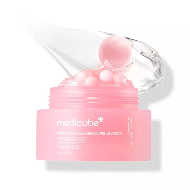 Medicube PDRN Pink Collagen Capsule Cream 55g | نياسيناميد 5% + صوديوم DNA لبشرة مشدودة ومتوهجة