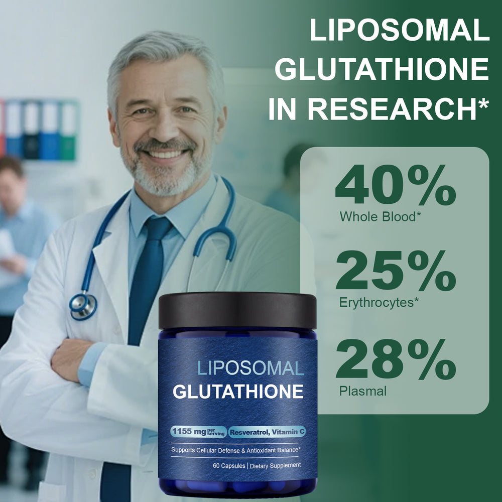 Liposomal Glutathione 1155mg with Resveratrol & Vitamin C - 60 Capsules Antioxidant Supplement | Organic Wellness Hub