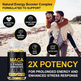 Maca Ashwagandha Panax Ginseng Capsules 120 Count -Energy, Stamina & Focus Support | Organic Wellness Hub