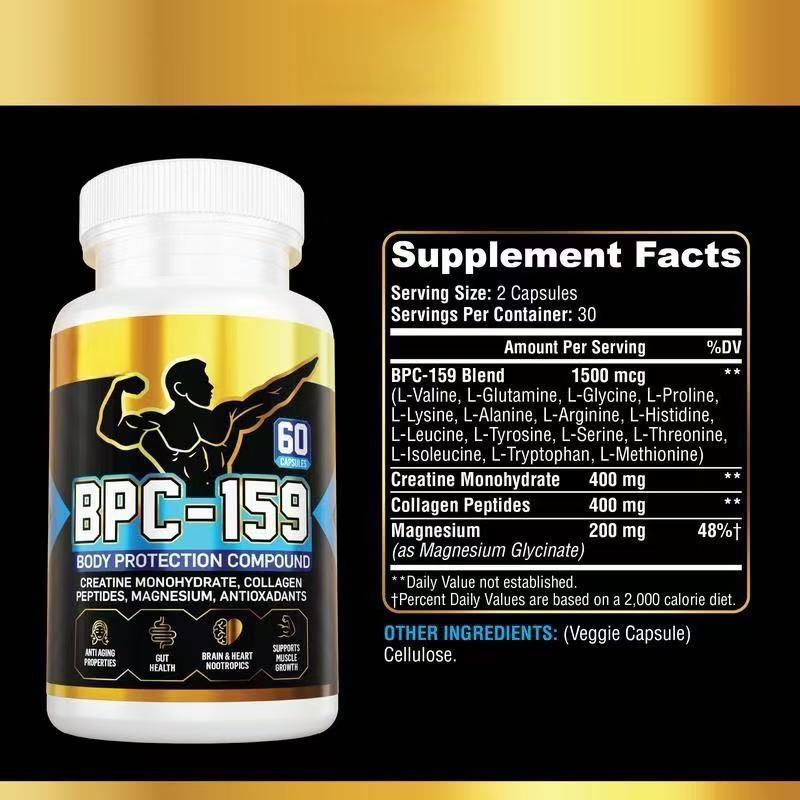 BPC-159 Body Protection Compound Capsules | Creatine, Collagen, Magnesium | 60 Caps | Organic Wellness Hub