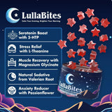 LullaBites Natural Sleep Gummies - Melatonin-Free Sweet Strawberry Stars for Deep Sleep, Relaxation & Stress Relief | Organic Wellness Hub