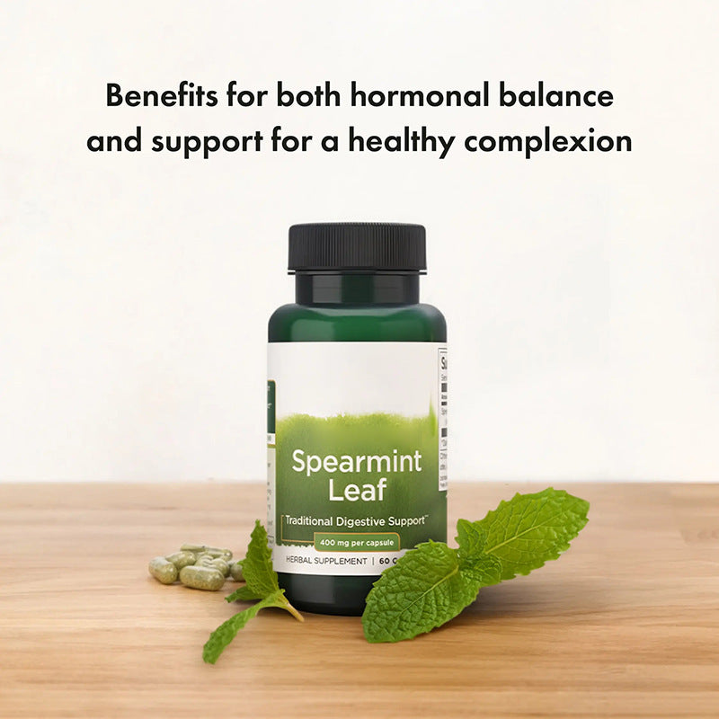 Spearmint Leaf 400mg Capsules - Traditional Digestive Support | 60 Capsules | Lab Tested | Organic Wellness Hub