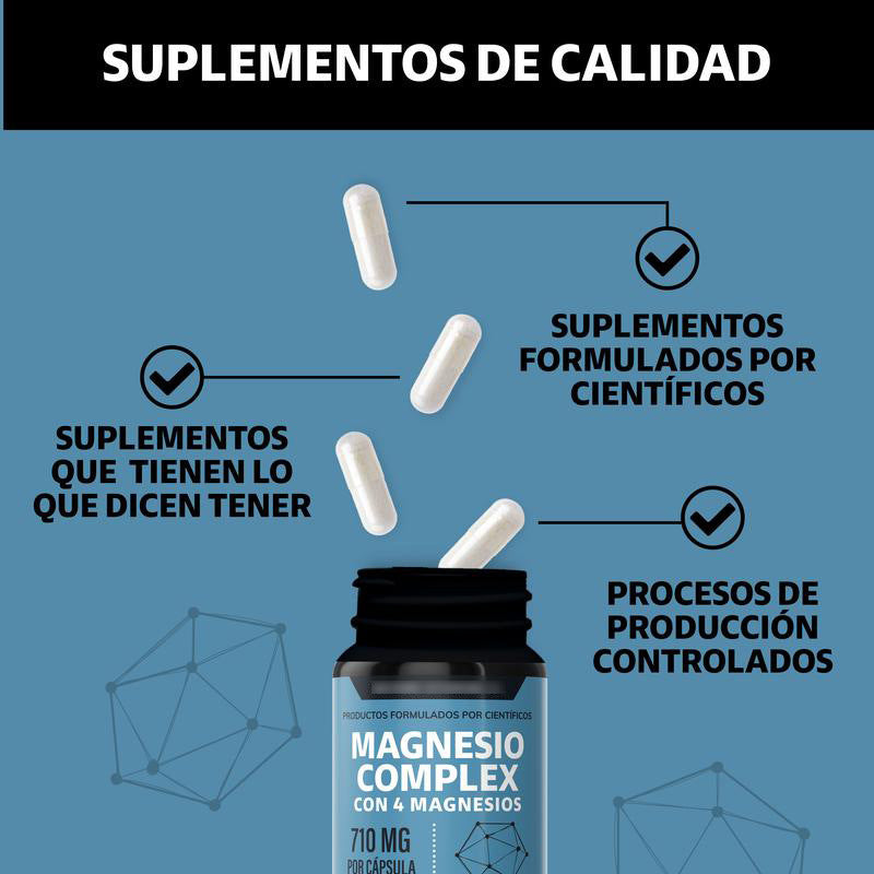 Magnesium Complex 710mg with 4 Magnesium Forms | 180 Capsules | Organic Wellness Hub