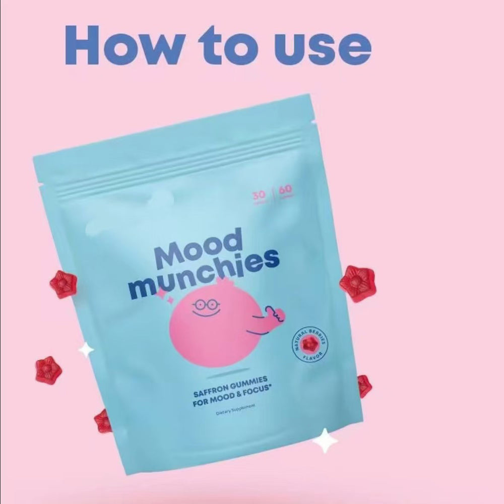 Mood Munchies Saffron Gummies for Mood & Focus | Natural Berry Flavor | Lab Tested Quality | Organic Wellness Hub