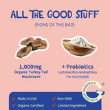 Turkey Tail+ Dog Supplement Powder with Probiotics | Immune & Gut Support | Lab Tested | Organic Wellness Hub