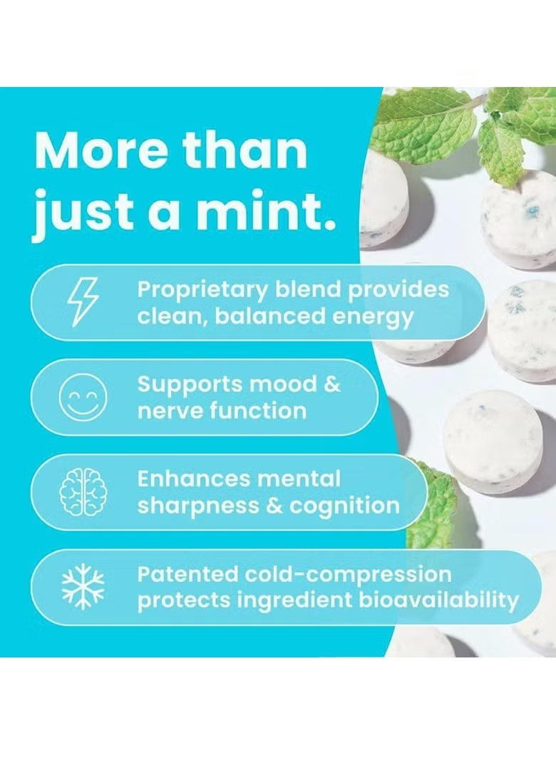Neuro Energy & Focus Chewable Gum 90 Pieces | Natural Caffeine, L-Theanine & B-Vitamins | Sugar-Free Nootropic Gum | Peppermint Bulk Bag | Organic Wellness Hub