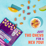 Organic Mushroom Gummies with Ashwagandha - 2500mg | Lion's Mane, Reishi, Chaga, Cordyceps & More | 80 Vegan Gummies | Mixed Fruit Flavor