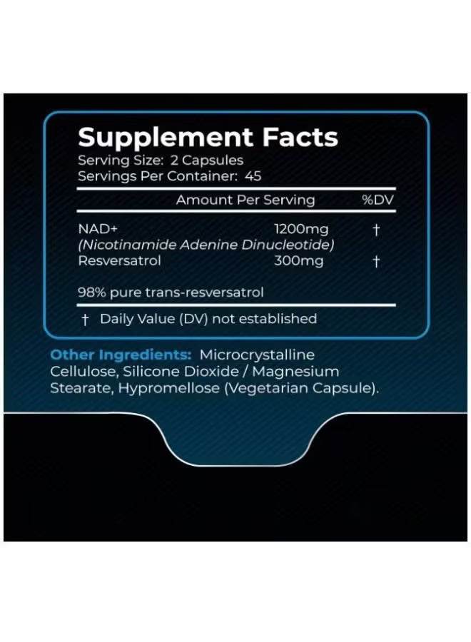 NAD+ 1500mg Liposomal Supplement with Resveratrol | Organic Wellness Hub