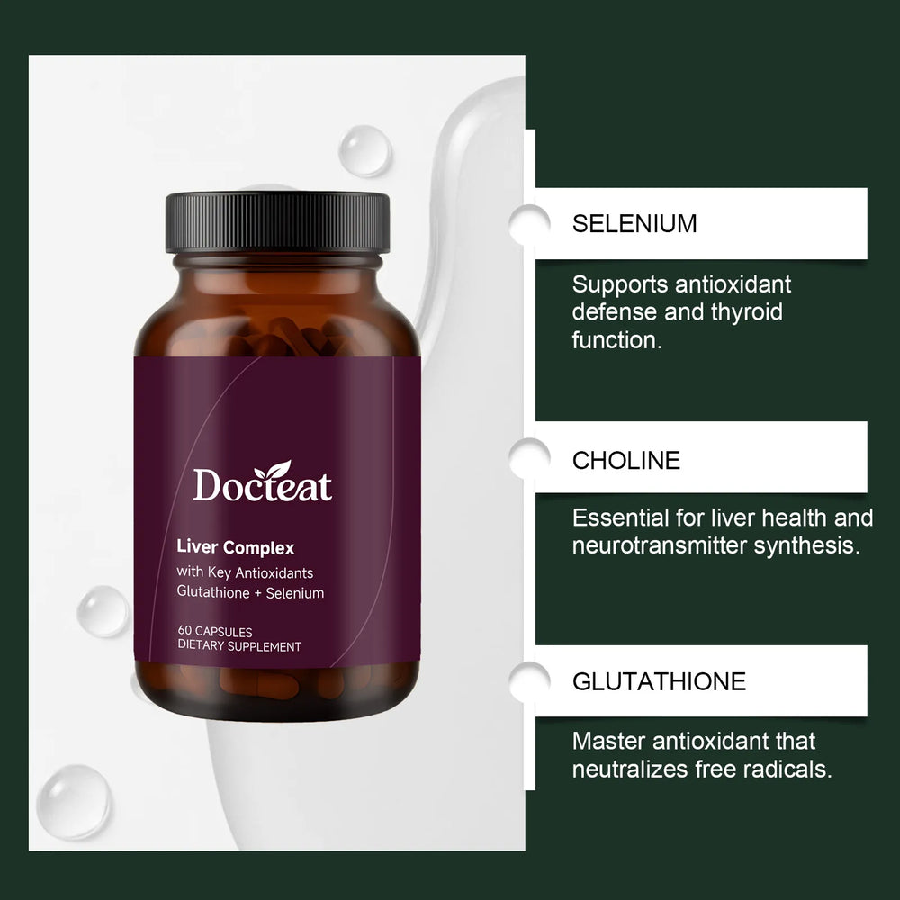 Docteat Liver Complex Capsules with Glutathione & Selenium 60 Capsules (3 Pack) | Lab Tested Liver Support Supplement | Organic Wellness Hub