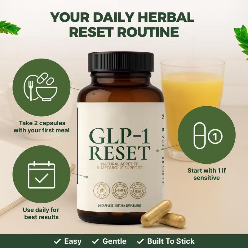 GLP-1 Reset Natural Appetite & Metabolic Support Capsules | Lab Tested Formula | Organic Wellness Hub