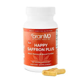 BrainMD Happy Saffron Plus | 3-in-1 Mood, Memory & Sexual Function | 90 Vegan Capsules | Lab Tested | Organic Wellness Hub