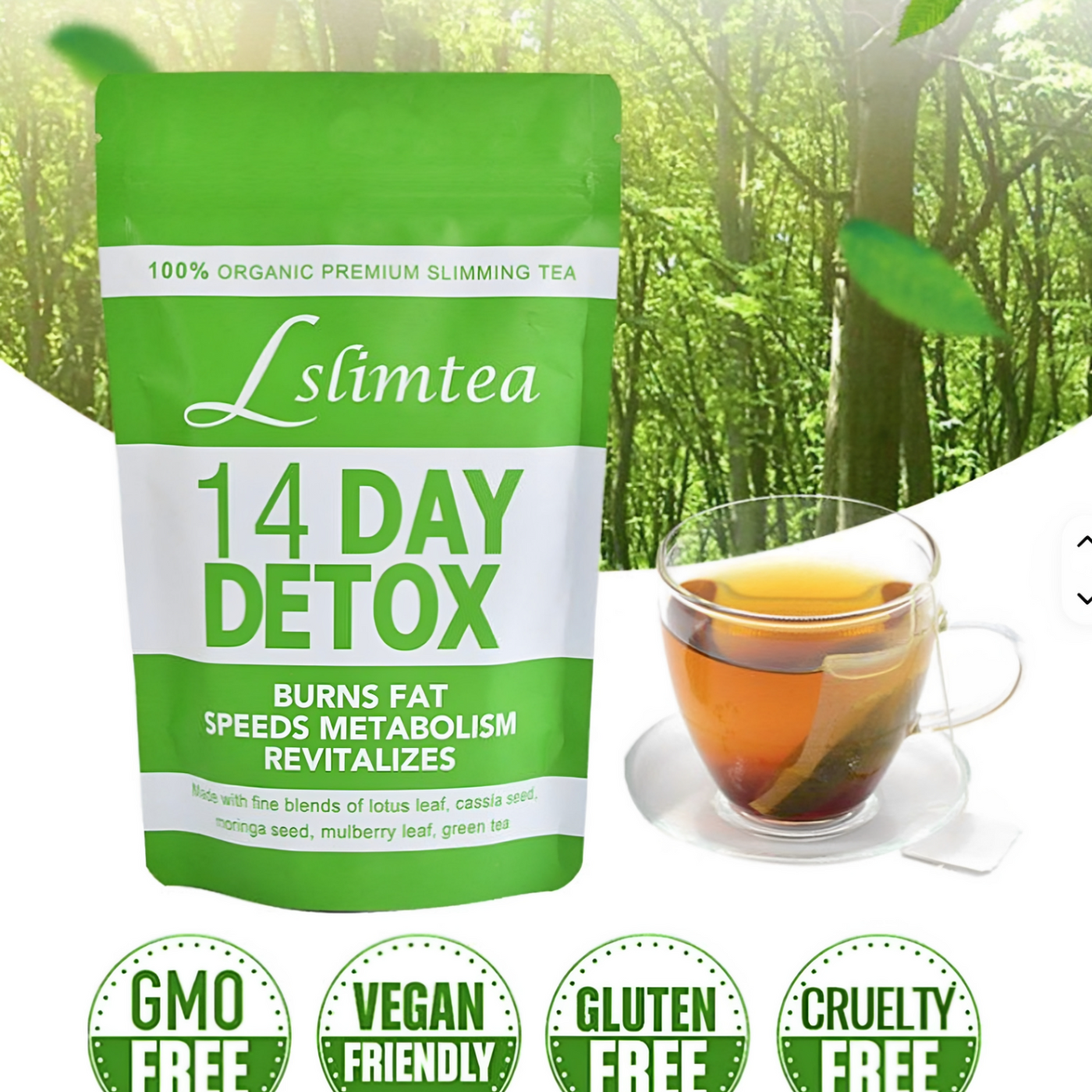 Lslimtea 14 Day Detox Tea | Organic Slimming Tea for Weight Loss & Cleanse