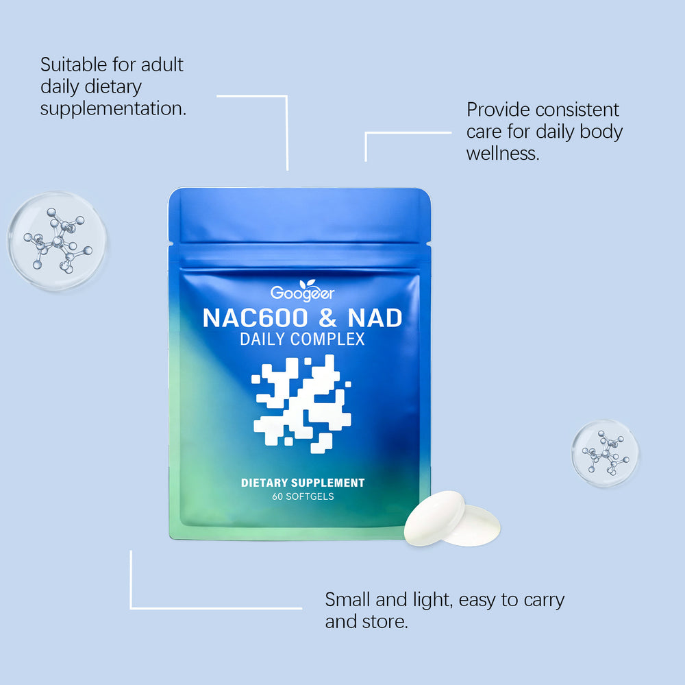 NAC 600 & NAD Daily Complex Softgels - Advanced Cellular Wellness Formula 60 Softgels | Organic Wellness Hub