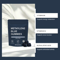 Methylene Blue Gummies 99.9% Pure - 30 Gummies | Cognitive Clarity and Cellular Energy Supplement Gluten Free GMO Free