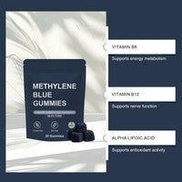 Methylene Blue Gummies 3 Pack 99.9% Pure - 90 Gummies | Cognitive Clarity and Cellular Energy Supplement Gluten Free GMO Free Lab Tested