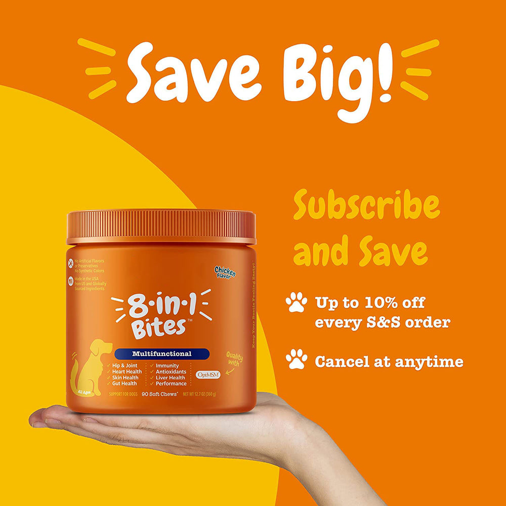 8-in-1 Bites Dog Multivitamin Soft Chews | Hip, Heart, Immunity & Gut Support - 90 Count | Organic Wellness Hub