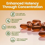 Pumpkin Seed Oil Softgels 1000mg | 2-in-1 with Saw Palmetto | 300 Softgels Cold Pressed | Soy Free, Gluten Free, Dairy Free, GMO Free - Organic Wellness Hub