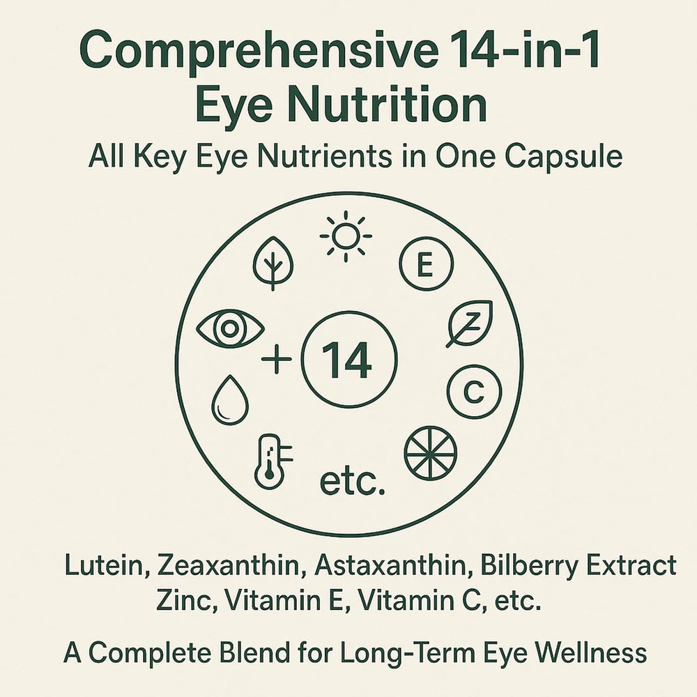 EverVision 14-in-1 Advanced Eye Formula | Lutein, Zeaxanthin & 8 Premium Nutrients | 60 Capsules | Organic Wellness Hub