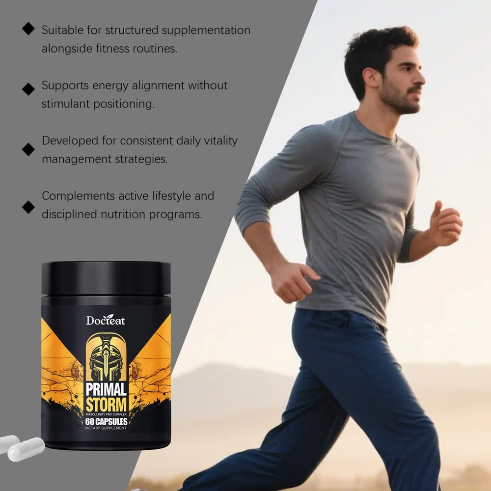 Primal Storm Masculinity Pro Complex - 3 Pack Bundle, 180 Capsules, Men's Vitality & Performance | Organic Wellness Hub