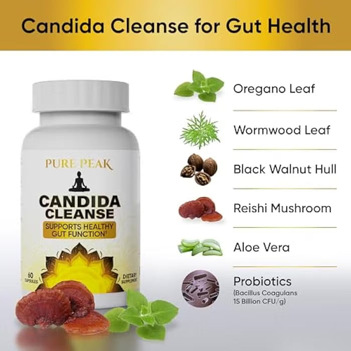 Pure Peak Candida Cleanse | Supports Healthy Gut Function | Natural Antifungal Detox | 60 Capsules – Organic Wellness Hub
