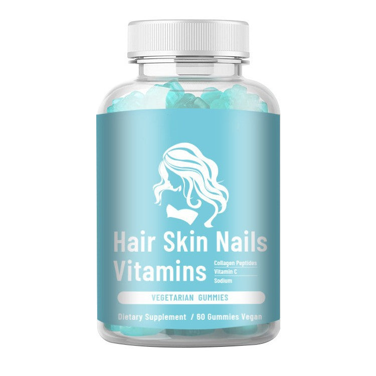 Hair Skin Nails Vitamins Gummies | Collagen Peptides + Vitamin C | Vegan | Lab Tested | Organic Wellness Hub