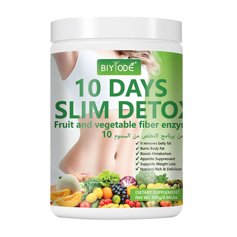 BIYODE 10 Days Slim Detox Powder | Fruit and Vegetable Fiber Enzyme | Belly Fat Remover | Burns Body Fat | Boosts Metabolism | Appetite Suppressant | Weight Loss Supplement 300g