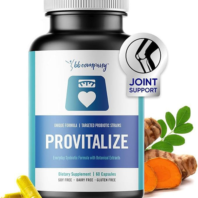 Provitalize Synbiotic Probiotic | Joint Support + Gut Health | Turmeric & Botanical Extracts | Soy Free Dairy Free Gluten Free | 60 Capsules