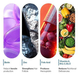 Be Bodywise Hair Health Gummies - Biotin, Multivitamins & Zinc for Hair Growth & Fall Control | No Added Sugar | 60 Gummies | Organic Wellness Hub