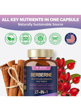 Totaria Health Berberine 27-in-1 3-Pack – Berberine with Ceylon Cinnamon & Milk Thistle | 360 Capsules | Organic Wellness Hub