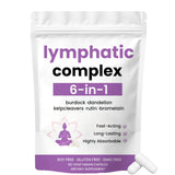 Lymphatic Complex 6-in-1 Capsules - Burdock, Dandelion, Kelp, Cleavers, Rutin & Bromelain | Organic Wellness Hub