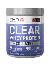 PhD Clear Whey Protein + Collagen | Peach Iced Tea | 25g Protein, Zero Sugar | Informed Sport Tested | 10 Servings | Lab Tested | Organic Wellness Hub