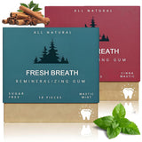 All Natural Fresh Breath Remineralizing Gum | Sugar Free | Mastic Mint | 18 Pieces | Organic Wellness Hub