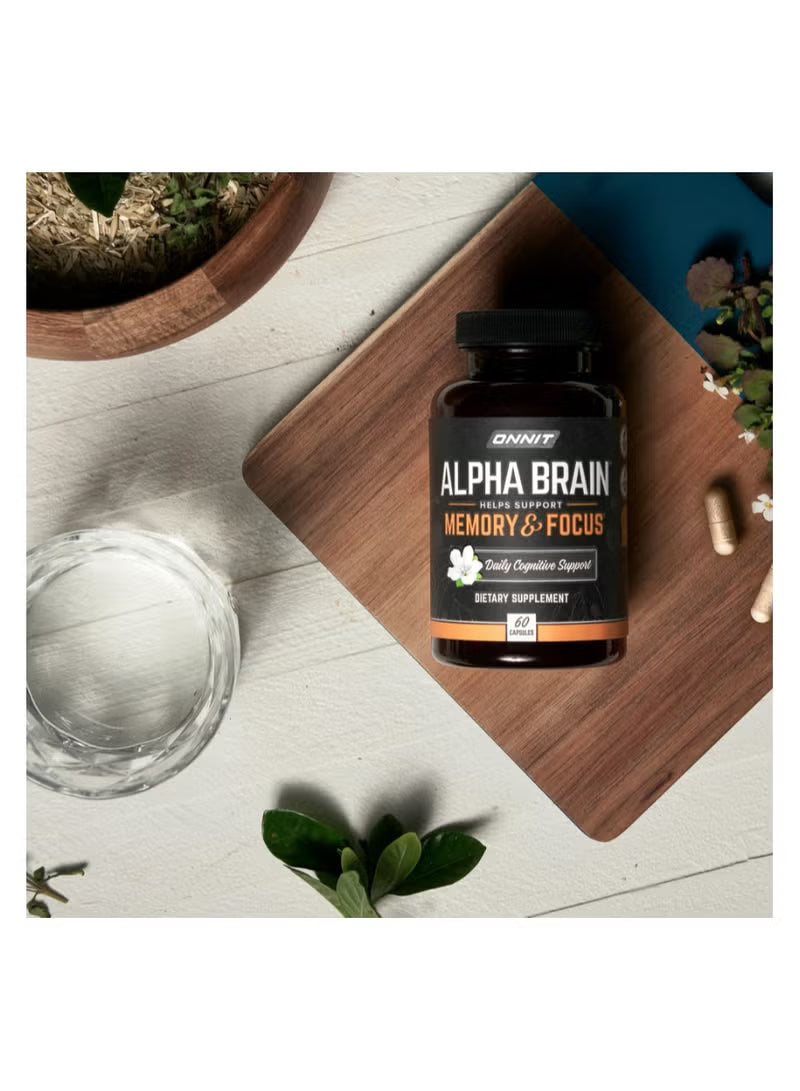 Onnit Alpha Brain 60 Capsules – Memory & Focus Nootropic Supplement | Lab Tested