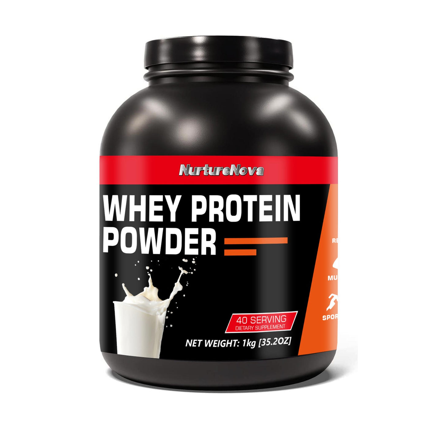 NurtureNova Whey Protein Powder | Chocolate Flavor | 40 Servings | 1kg Muscle Building & Recovery Supplement ? Organic Wellness Hub
