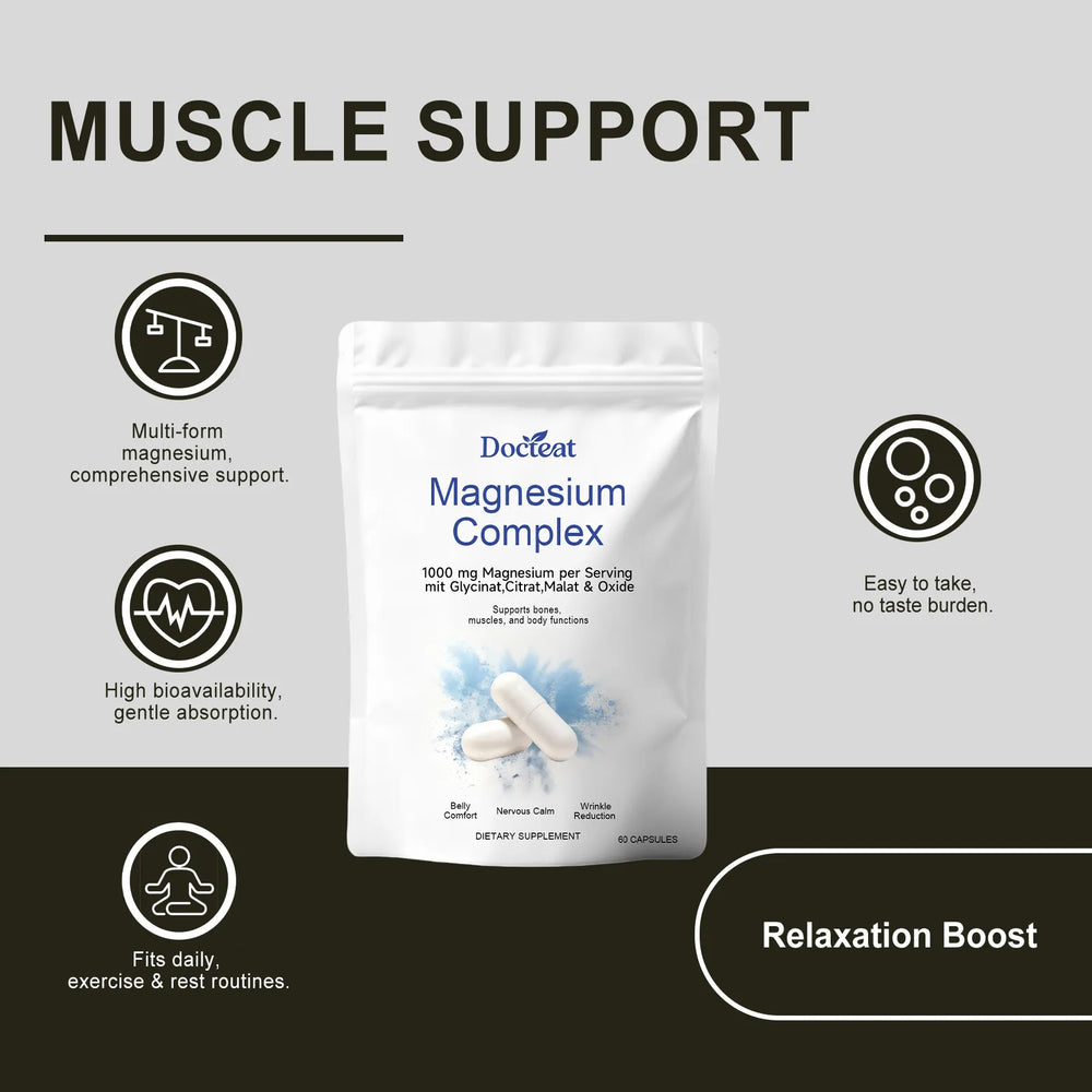 Magnesium Complex 1000mg Capsules 3 Pack | Triple Supply High Absorption Magnesium Blend | Organic Wellness Hub