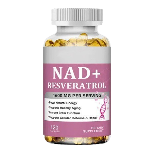 NAD+ Resveratrol Supplement 1600mg | Boost Energy, Anti-Aging & Brain Function | 120 Capsules | Lab Tested | Organic Wellness Hub