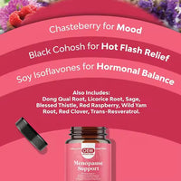 Menopause Support Supplement - 60 Capsules | Hot Flash Relief, Hormone Balance & Mood Support for Women