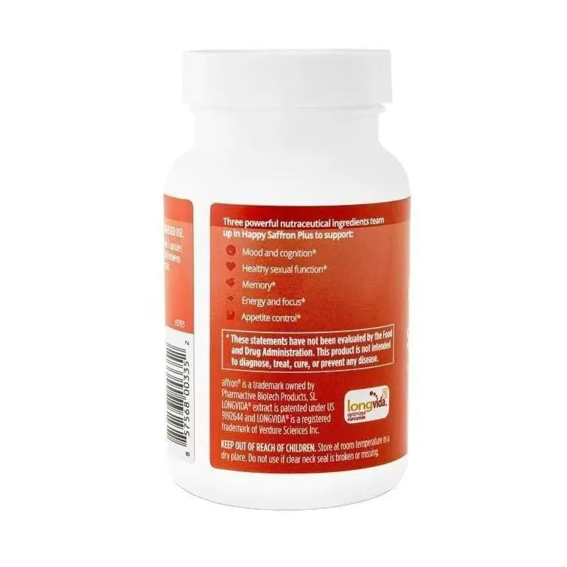 3-Pack BrainMD Happy Saffron Plus | 3-in-1 Mood, Memory & Sexual Function | 270 Vegan Capsules | Lab Tested | Organic Wellness Hub
