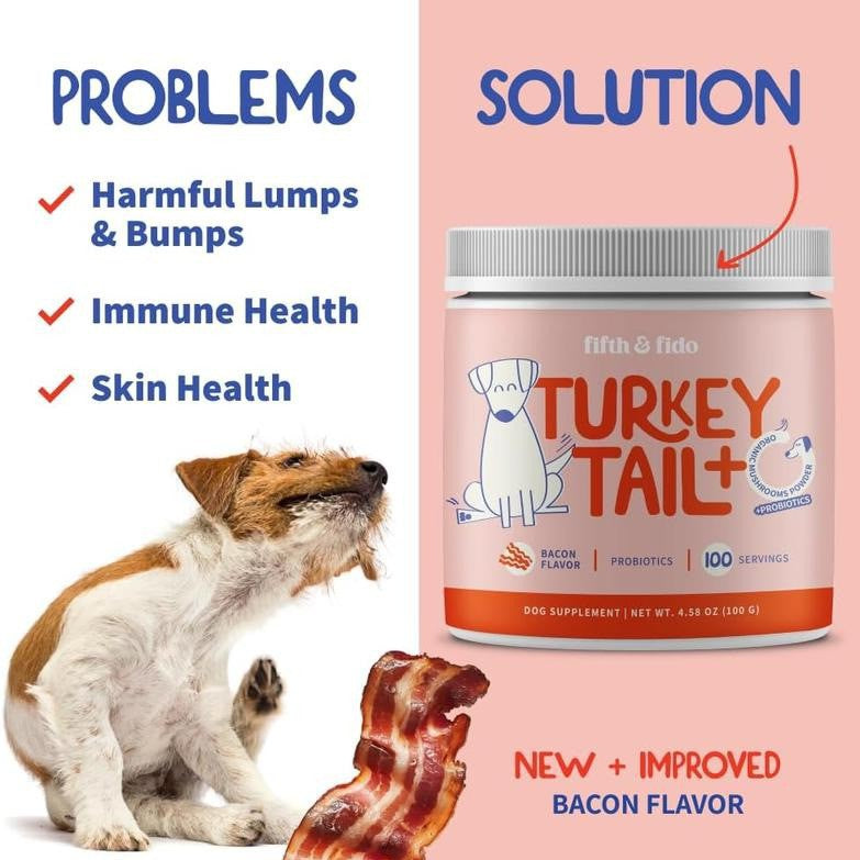 Turkey Tail+ Dog Supplement Powder with Probiotics | Immune & Gut Support | Lab Tested | Organic Wellness Hub