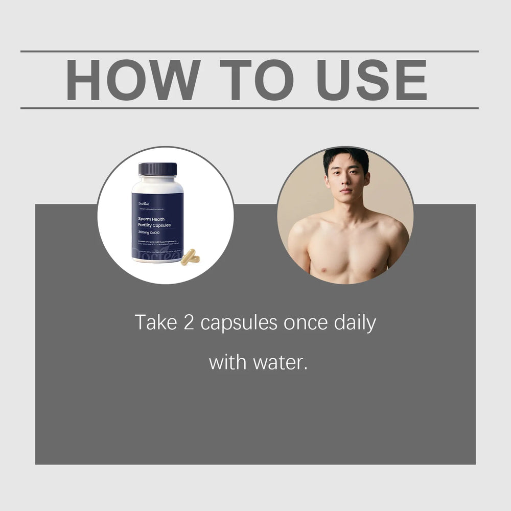 Docreat Sperm Health Fertility Capsules 300mg CoQ10 180 Capsules (3 Pack) – Advanced Male Fertility & Reproductive Support | Organic Wellness Hub