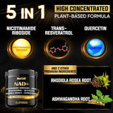 NAD+ Supplement | Nicotinamide Riboside 900mg + Resveratrol, Quercetin, Rhodiola Rosea & Ashwagandha | 60 Capsules - Organic Wellness Hub
