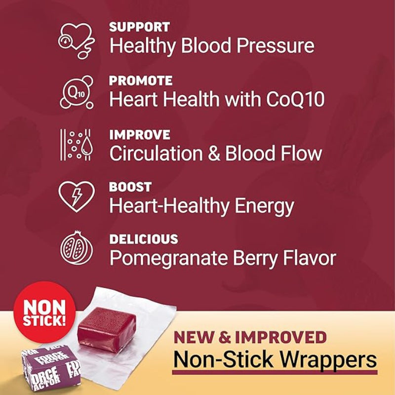 Total Beets Ultimate Heart Health - 4-in-1 Blood Pressure Support with CoQ10, Beetroot Nitrates, Grapeseed & B Vitamins | Pomegranate Berry | Organic Wellness Hub