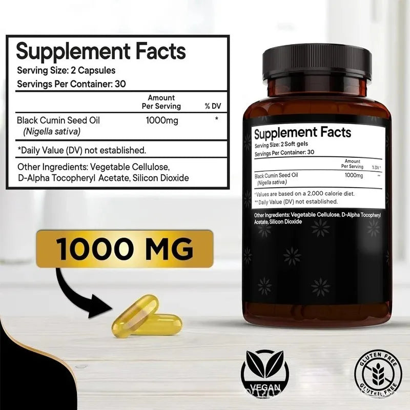 Clapp Cold-Pressed Black Seed Oil 1000mg – 3 Bottles (180 Softgels) | Lab Tested | Organic Wellness Hub