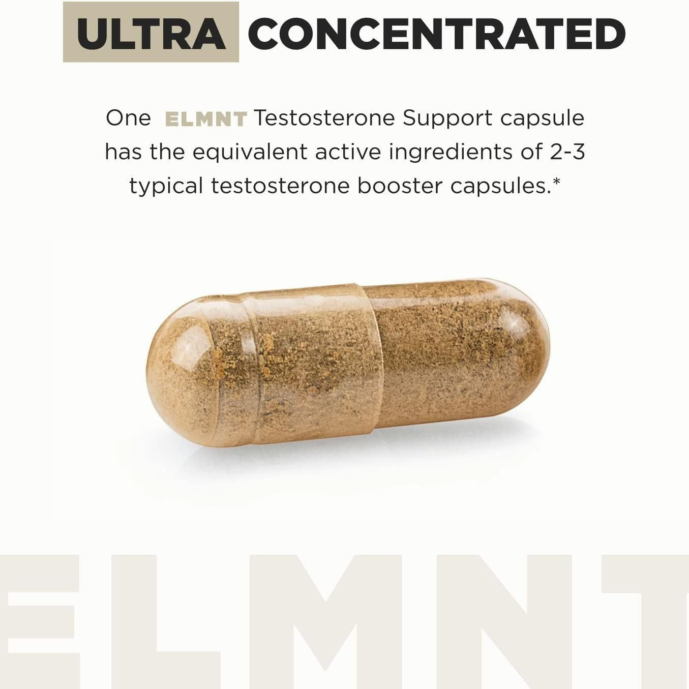 Terra ELMNT Testosterone Support for Men - Ashwagandha, Pycnogenol, Horny Goat Weed, Tongkat Ali & Tribulus | 90 Capsules | Natural Test Booster Supplement