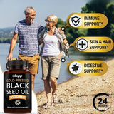 Cold Pressed Black Seed Oil 1000mg Softgels | Premium Nigella Sativa Supplement | 60 Softgels | Organic Wellness Hub