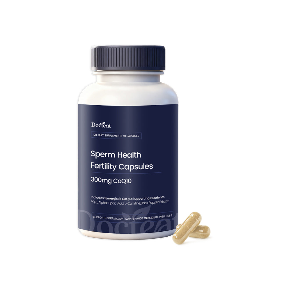 Docteat Sperm Health Fertility Capsules - 300mg CoQ10, PQQ, L-Carnitine & Alpha Lipoic Acid | 60 Capsules | Lab Tested | Organic Wellness Hub