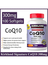 Kirkland Signature CoQ10 300mg 100 Softgels | USP Verified Heart Health & Energy Support | Organic Wellness Hub
